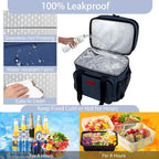 Expandable Lunch Box Cooler Bag - Insulated Soft Lunch Bag for Men Women - Large Lunchbox for Adults Work Camping Outdoor Travel Blue 16L