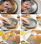 Non-Scratch Wire Dish Cloth, 20PCS Double Layer Multipurpose Wire Dishwashing Rags for Wet and Dry, Dish Cloths for Washing Dishes, Stovetops, Kitchen Countertops with Ease
