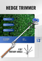 WILD BADGER POWER 26cc Weed Wacker Gas Powered, 4 in 1 String Trimmer, Wheeled Edger, Hedge Trimmer and Brush Cutter Blade, Multi Yard Care Tools, Rubber Handle & Shoulder Strap Included