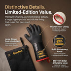 PRO BBQ Gloves, Black Neoprene, 14-Inch, Heat Resistant up to 932°F, Waterproof with Cotton Lining, America 250th Anniversary Edition, Includes Storage Bag (Roomy Fit-14INCH-932℉-PRO)