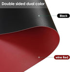Leather Desk Mat,1.8mm Thick,17x48 Inch Desk Cover,Desk Protector Mat,Dresser Cover Top,Leather Table Cover,Side Table Cover,Office Desk Cover,Office Table Cover(Black+Wine Red,17x48)