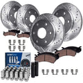 Detroit Axle - 4WD Brake Kit for Chevy GMC Silverado Sierra 1500 Tahoe, 12 inch Front & 12.79 inch Rear Drilled Slotted Brak