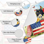 Patriotic Cats Dish Drying Mat for Kitchen Counter Coffee Bar 18x24 in | Decorative Non Slip Absorbent Kitchen Dishes Drainer Mat, with Anti-slip Rubber Backing & Hanging Loop, for Sink, Home Gift