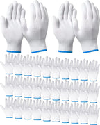 SATINIOR 36 Pairs Work Gloves White Cotton Polyester Liners Safety Work BBQ Gloves Liners Men Women Hand Protection