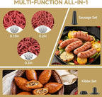 AAOBOSI 3-IN-1 Electric Meat Grinder, 3000W Max Sausage & Kibbe Maker | Non-Clogging with Auto-Reverse for Jam-Free Grinding, Easy Accessory Storage, Copper Motor, 5 lbs/min Fast Meal Prep