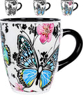 Color Changing Butterfly Coffee Mug 12OZ - Ceramic Heat Sensitive Cup Hot Cocoa Tea Milk Mugs Hot Drinks and beverages Unique Beautiful Holiday Christmas gift Idea for Nature lovers women mom grandma