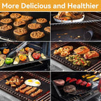 Grill Mats for Outdoor Grill - Dailyart Set of 10 BBQ Grill Mat Non-Stick Grill Sheets Teflon Grilling Accessories BBQ Accessories Reusable, Works on Gas, Charcoal, Electric Grill 15.75 x 13-Inch