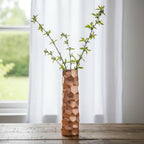 Large Decorative Modern Metal Honeycomb Design Table Flower Vase in Gold, 15-Inch Height, Stylish Contemporary Centerpiece for Dining Room, Living Room
