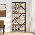 Tribesigns 71 Inch Industrial Bookshelf, 6 Shelf Etagere Bookcase, Free Standing Open Book Shelves Storage Display Shelf, Wood Shelving Units Organizer Rack for Bedroom Home Office Living Room