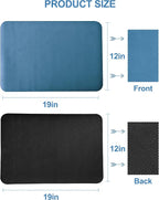Dish Drying Mat for Kitchen Counter, 12"x19" Pad with Rubber Backed (Blue) | Hide Stain Anti Absorbent for Kitchen Counter, Non-slip Drying Mat for Coffee Machine Dish Rack