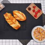 Silicone Mats for Kitchen Counter, Thicker 0.06", 25 x 17 inches Multipurpose Table Mat, Silicone Pad Desk Work Mat, Nonstick Nonskid Heat-Resistant Pad, Placemat, Black