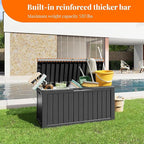 80 Gallon Resin Deck Box, Lockable Outdoor Storage Box for Patio Cushions Storage Furniture,Garden Tools, Pool Supplies, Weatherproof and UV Resistant- Black (80 Gallon)
