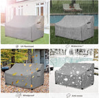 okcool Heavy Duty Patio Sofa Cover, 100% Waterproof 3-Seater Outdoor Sofa Cover Fits up to 79W x 38D x 35H Inches, Lawn Patio Furniture Covers,Grey