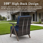 Outdoor Wicker Patio Chairs Set of 2, PE Rattan Patio Dining Chairs with Metal Frame and Deep Seating