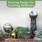 Lily's Home 12 Inch Stainless Steel Gazing Globe Mirror Ball, Colorful and Shiny Addition to Any Garden or Home, Ideal As a Housewarming Gift, Silver