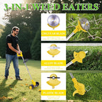 Weed Wacker Cordless Adjustable Weed Eaters 3 in 1 Electric String Trimmer Lawn with Two Battery with Charger Comes with Multiple Blades for Yard,Green,Garden(Yellow)