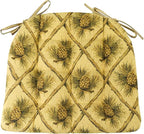 Barnett Home Decor Wilderness Pinecones Beige Kitchen Chair Pads - Size Small 15 x 17 Latex Foam Fill - Rustic Home Decor, Cabin Decor, Lodge Decor, Forest Decor - (Pinecone Beige Chair Pad 17")