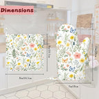 Wildflowers Oven Mitts and Pot Holders (4PCS),Vintage Plants Herb Flower Butterfly Heat Resistant Non-Slip Silicone Kitchen Gloves for Cooking, Baking, BBQ Waterproof Kitchen Accessories