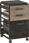 Bush Furniture Refinery 3 Drawer Mobile File Cabinet, Rustic Gray (RFF116RG-03)