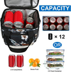 Lunch Bags for Women/Men, Insulated Lunch Bag for Work Office Picnic - Lunch Cooler Bag Leakproof Lunch Box with Adjustable Shoulder Strap - Hibiscus