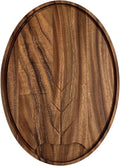 Ironwood Gourmet Osterbotten Oval Carving Board, 18" x 13" Acacia Wood Cutting Board with Juice Channel