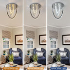 Modern Crystal Ceiling Light Chandelier, Flush Mount Lighting Fixture Pendant Ceiling Lamp Light for Living Room Bedroom Dining Room Hallway