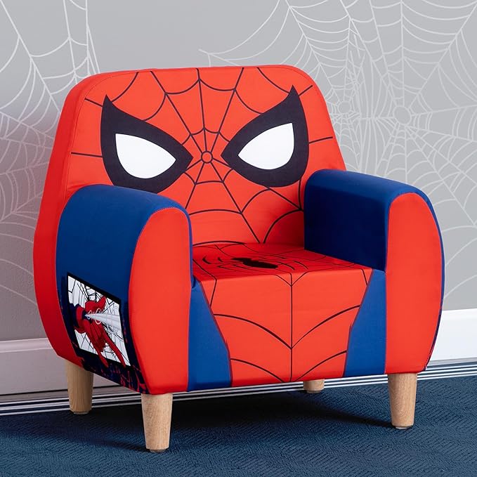 Delta Children Marvel Spider Man Foam Chair for Kids, Red
