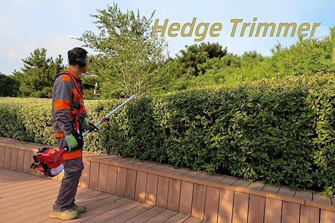 Gas Brush Cutter 2 Cycle Multifunctional Pole Saw Hedge Trimmer Attachments EPA Compliant Aircooled Shoulder Strap Lawn Garden Tool System Yard Farm