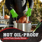 KITCHEN PERFECTION S Silicone Smoker BBQ Gloves - Heat Resistant Oven Mitts | Waterproof, 5-Finger Design For A Better Grip, for Pitmasters, Meat Smoking, Grilling, Cooking, Frying Turkey | Grill Gift
