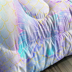 CVHOUSE Butterfly Comforter Set Queen Size,Rainbow Mermaid Butterfliy Bedding Set for Kids Girls,Rainbow Mermaid Butterflies Quilt Set Butterfly Duvet Set Girl's Bedroom Decor 3 Pieces, Eebttaf075