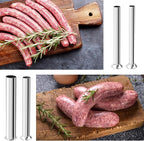 Hoypeyfiy 4Pcs Stainless Steel Sausage Stuffing Tubes, 4 Sizes Meat Stuffer Funnels Replacement for LEM 606 606SS 1606 1606SS, Fits 5 lb Sausage Stuffer with 1 9/16 Inch Base
