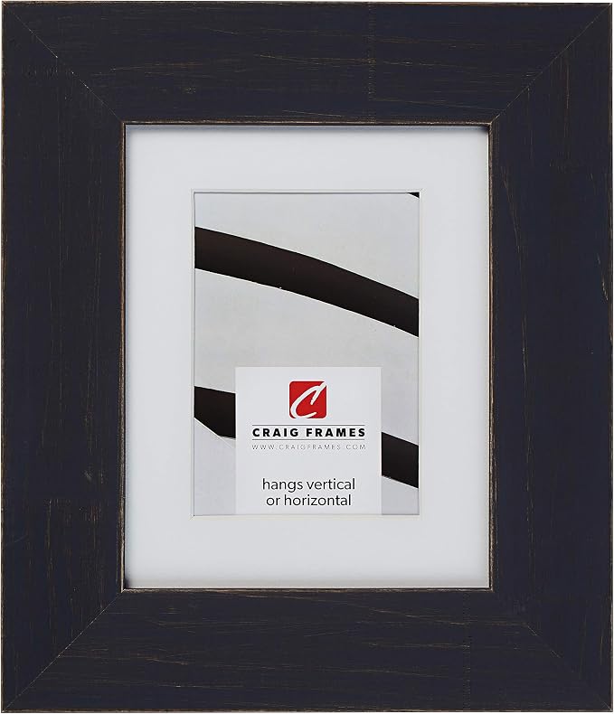 Craig Frames Jasper Wide, 20 x 27 Inch Country Weathered Blue Picture Frame Matted to Display a 16 x 24 Inch Photo