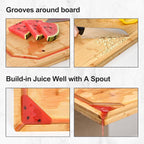 36 x 24 Extra Large Bamboo Cutting Board for Kitchen, Cutting Board Stove Top Cover with Handle, Butcher Block Chopping Board with Juice Groove, Large Charcuterie Board Over the Sink