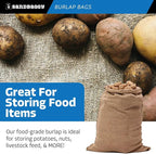 Burlap Bags 22" x 36" - Great for Planting/Gardening - Kids Sack Bag - Plant Covers - Food Grade - Sacks Burlap by Sandbaggy (Pack of 50)
