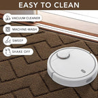 hicorfe Indoor Doormat,Front Back Door Mat TPR Backing Non Slip Mats 20"x31.5" Absorbent Resist Dirt Entrance Doormat Inside Floor for Entryway Washable Low-Profile(Dark Brown)