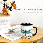 16 oz Dragonfly Mug - Color Changing Ceramic Coffee Cup - Ideal Gift for Women Dragonfly Gifts for Women