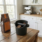 Coffee Grounds Knock Box, Espresso Puck Knock Box, 4 Inch Small Coffee Knock Box with Removable Knock Bar, Non-Slip Base, Compact Grounds Disposal Bin