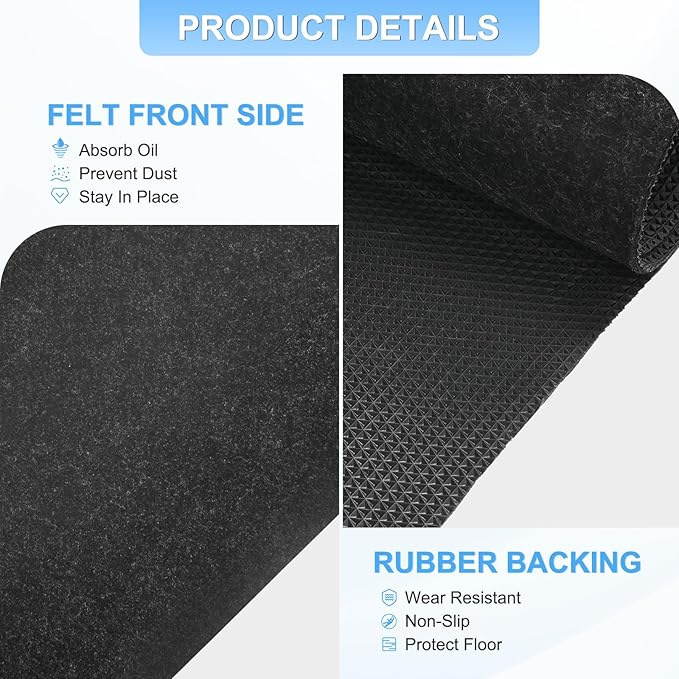 3 mm Thickened Outdoor Storage Shed Mat, 5x6 ft Waterproof Shed Flooring Mat for Patio Furniture Floor Protecting from Wear/Liquid/Dust/Oil, Non-Slip Felt Rubber Rug Pad [Grey]