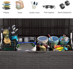 YITAHOME 100 Gallon Resin Deck Box, Weather Resistant Outdoor Storage Box, Lockable Indoor Outdoor Storage for Supplies and Essentials, Dark Brown