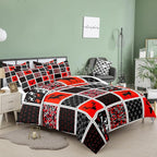 Tailor Shop Deer Comforter Sets for Kids Boys Teens Camo Comforter Sets Twin Size Black and Red Bedding Set Room Decor, Deer Antlers Bed Sets with 1 Pillowcase…
