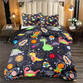 Dinosaur Bedding Set for Boys - 2Pcs Lovely Black Dinosaur Bedding Set for Bedroom Twin Size Cute Animal Patterns Dinosaur Comforter Set for Boys Girls Teens Kids Room Decor, 1 Quilt 1PillowCase