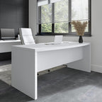 Bush Business Furniture Echo Bow Front Desk, 72W, Pure White
