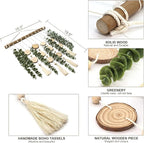 Artificial Eucalyptus Wall Decor Fake Greenery Leaves Stems Wall Hanging Plants on 16.5 inch Wooden Stick Boho Rustic Farmhouse Decor for Bedroom Kitchen Dining Room Bathroom