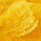 FOPPA Yellow Plush Fluffy Comforter Cover Set Queen - Ultra Soft Faux Fur Yellow Bedding Sets 3 Pieces (1 Shaggy Duvet Cover + 2 Pillow case) Fuzzy Bed Set (Yellow, Queen)
