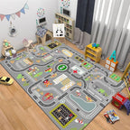 Kids Rug Play Mat Great for Playing with Cars and Toys,Educational Kid Road and Traffic City Life Carpet,Children Baby Fun Throw Rug for Bedroom Play Room,31X63Inch/80X160CM