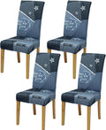 Dining Chair Covers, Stretch Seat Covers, Washable Furniture Protector | 4 Pack, Washable, Stretch Fit, Soft, Non Slip, Dining Chair Covers, Seat Protector, Furniture Cover,Easy Clean