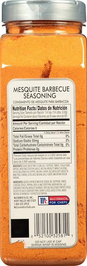 McCormick Culinary Mesquite Barbecue Seasoning, 26 oz (Pack of 6) - Six 26 Ounce Containers of Mesquite Seasoning Rub, Best on Pork Sandwiches, Ribs, Briskets, or as Meat Tenderizer Seasoning