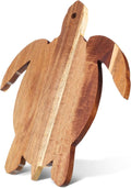 Acacia Wood Sea Turtle Cutting Board, 14 x 12 Inch Wooden Bread Board Cheese Serving Platter Serving Charcuterie Board for Meat Cheese and Vegetables
