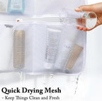 Fammart Mesh Shower Caddy Hanging, Quick-Drying Shower Organizer with 7 Pockets, Portable Bathroom Organizers and Storage for Shampoo, Soap, Loofah, Travel, and Cruise Essentials