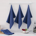 Homaxy 100% Cotton Oversized Waffle Weave Kitchen Towels, 7-Pack, Navy Blue | 20 x 28 Inches, Ultra Soft Absorbent Dish Towels, Quick Drying Large Cleaning Towels